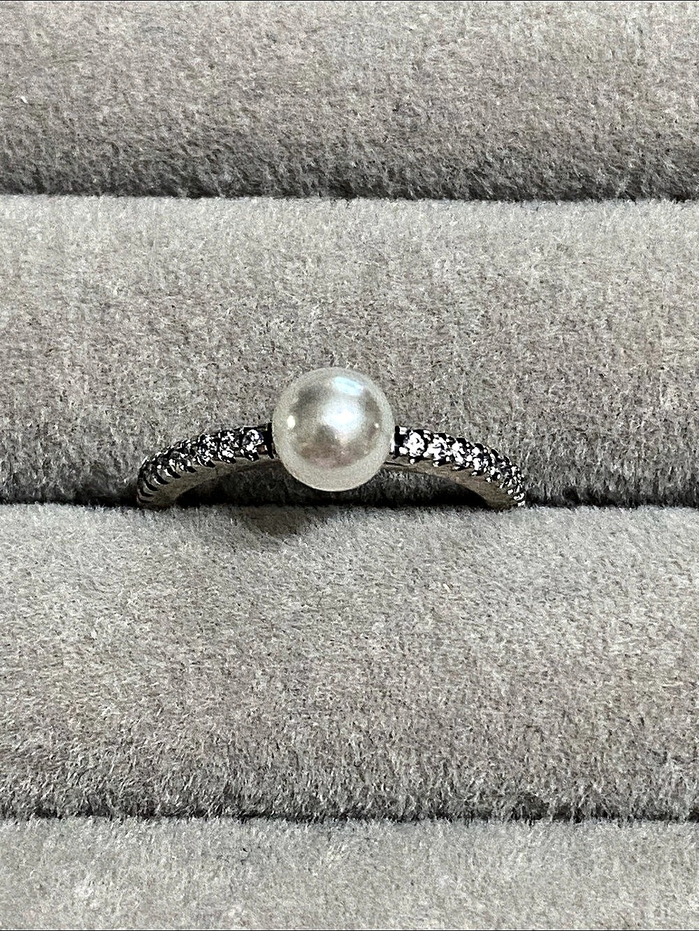 Pandora Freshwater Cultured Pearl & Pavé Ring in Sterling Silver